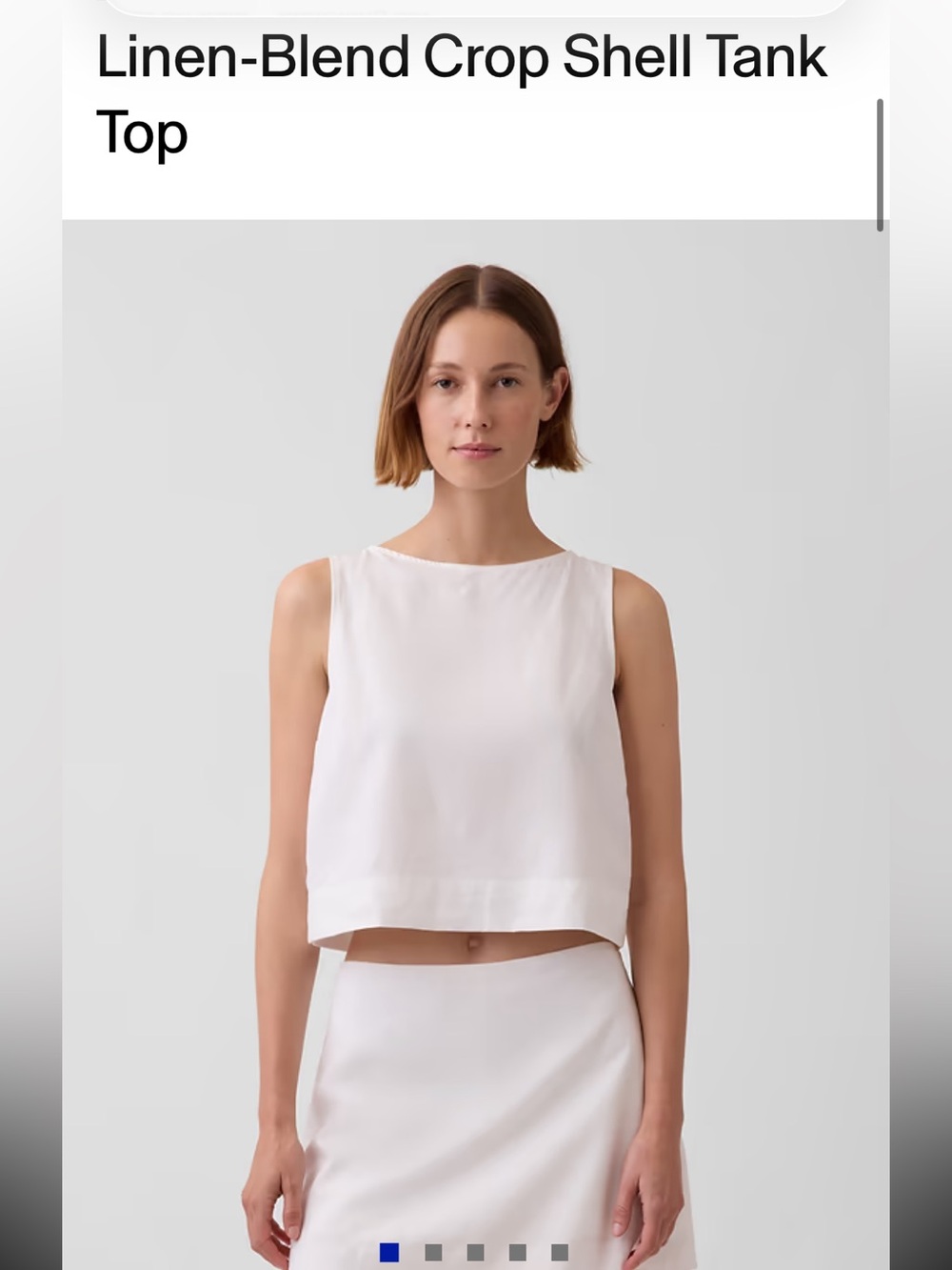 Gap Linen-Blend Crop Shell Tank Top - Picture 3 of 6